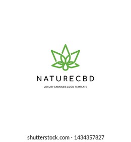 Luxury Minimalist Cannabis or Hemp Logo Template