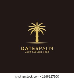 Luxury Minimalist Date Palm Gold Logo design Template	