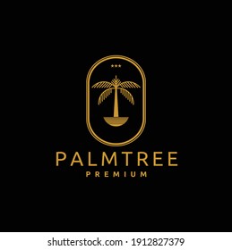 Luxury Minimalist Date Palm Gold Logo Design Template