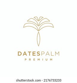 Luxury Minimalist Date Palm Gold Logo design Template	