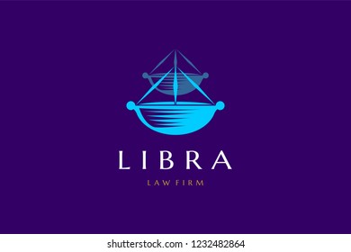 Luxury minimalist elegant libra law and firm pictorial logo template design inspirations