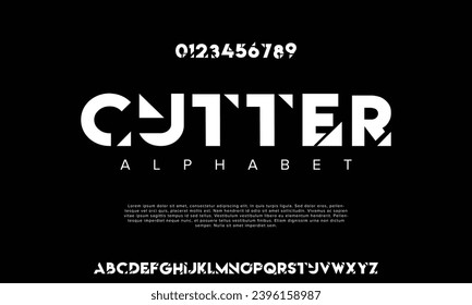 Luxury minimalist geometric sans serif vector font alphabet set