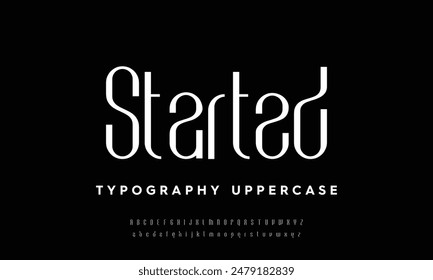 Luxury minimalist geometric sans serif vector font alphabet set