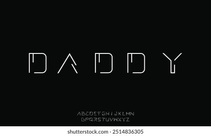 Luxury minimalist geometric sans serif vector font alphabet set