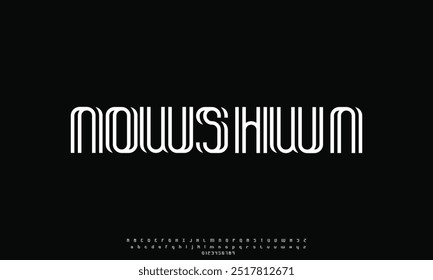 Luxury minimalist geometric sans serif vector font alphabet set