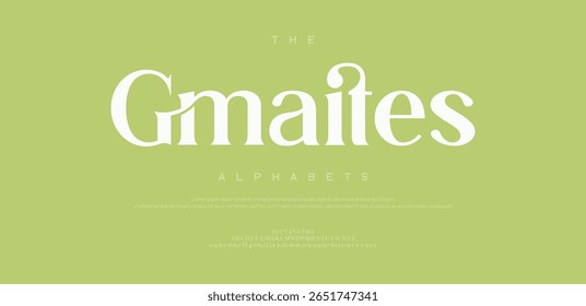 Luxury minimalist geometric sans serif vector font alphabet set