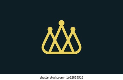 Luxury minimalist line art king logo. This logo icon incorporate with three triangle shape in the creative way.