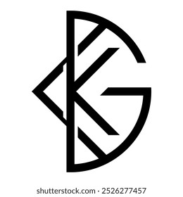 Logotipo minimalista de lujo con las letras "KG" en un diseño elegante. Ideal para proyectos de branding que requieran elegancia y sofisticación.