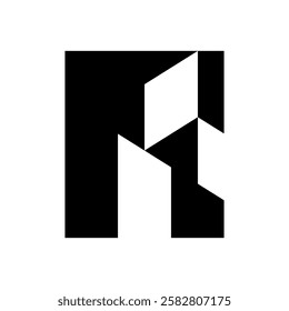 A luxury minimalist monogram logo featuring the letters "I" in a sleek black design on a white background. Ideal for branding projects requiring elegance and sophistication.