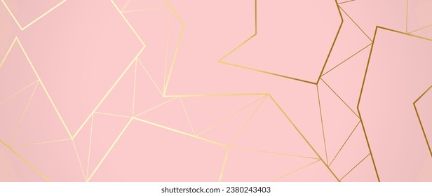 Fondo vectorial minimalista de lujo. Líneas doradas sobre fondo rosa, patrón de textura chic simple para impresión, embalaje, invitación, tela, boda.	
