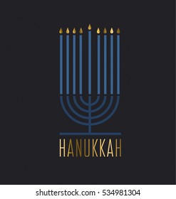 luxury minimalistic style hanukkah menora vector illustration. jewish menora simple vector icon. hanuka candles symbol.