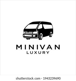 luxury minivan camper car logo design vector