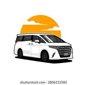 luxury minivan mpv vector illustration design