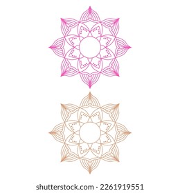 Luxury Mndala Set - Pink, Beige isolated on White  Ayurveda, Massage, Spa, Hotel Resort Logo, Sign, Symbol