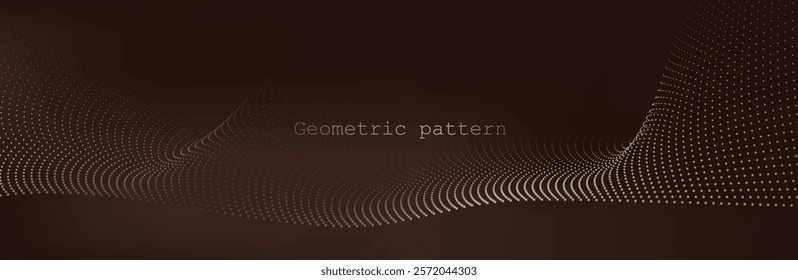 luxury mocha mousse wave on brown background. Linear geometric Art deco bricks. 20s retro style. Luxury seamless pattern. Packaging or menu design.Vector. Abstract Segwit. sound wave.