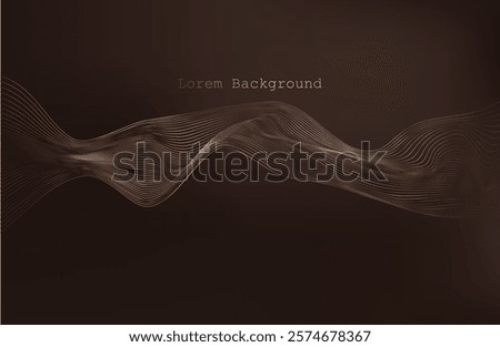 luxury mocha mousse wave on brown background. Linear geometric Art deco bricks. 20s retro style. Luxury seamless pattern. Packaging or menu design.Vector. Abstract Segwit. sound wave.