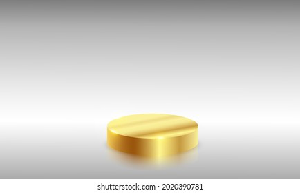 Luxury mockup scene. geometry shape podium gold metal background for product.Vector 3d