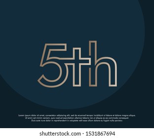 luxury modern 5th monogram logo icon