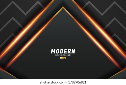 luxury modern abstract dark grey vector background with gold line.Overlap layers with paper effect.Realistic light effect on textured wavy line background.vector illustration.