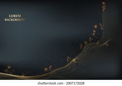 luxury modern background with golden wave. modern banner is suitable for wallpaper. sound wave. vector illustration