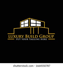 luxury modern building logo for constructions real estate company