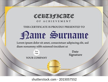 Luxury modern certificate of achievement vector illustration