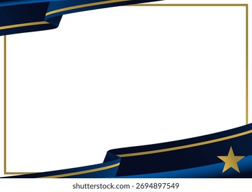luxury modern certificate border frame blue navy and golden banner design. good for certificate border frame design