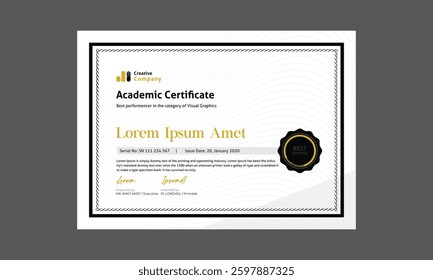 Luxury modern certificate design template
