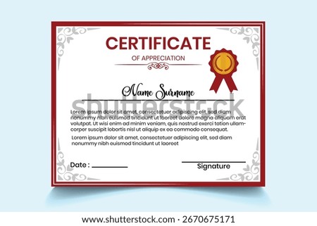Luxury modern certificate design template. Certificate design for school, college, Diploma, Graduate. Certificate design template. Certificate vector templete design.