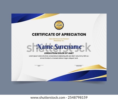 Luxury modern certificate template design