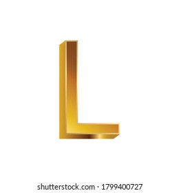 Luxury and Modern Design of 3d Golden L Alphabet .Golden Colored 3d Design of L Alphabet.Golden Colored Alphabetic Collection.