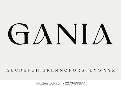 Luxury modern display font typeface alphabet set