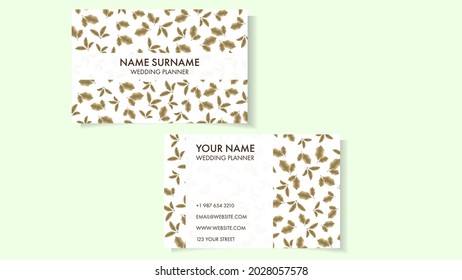 Luxury, Modern and Elegant Business Card Vector Design template of Floral Visiting Card with lovely flowers and leaves abstract art for florists, hotels, spas, beauty companies, wedding planners