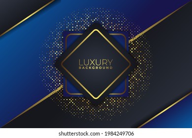 Lujo moderno y elegante Diagonal de fondo azul y gris con líneas de oro