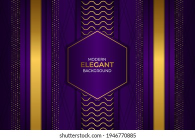 Lujo Moderno y Elegante Fondo de Capa Vertical Púrpura y Oro con Efecto Glitter