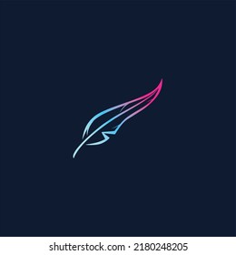 luxury and modern feather logo