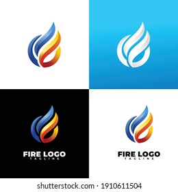 luxury and modern fire vector logo