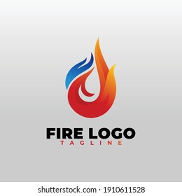 logotipo de vectores de fuego de lujo y moderno