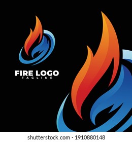 luxury and modern fire vector logo