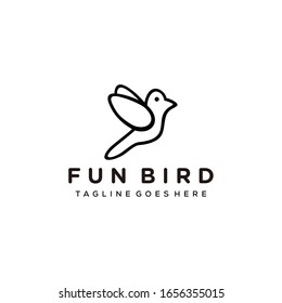 luxury modern fly bird logo design template vector icon.