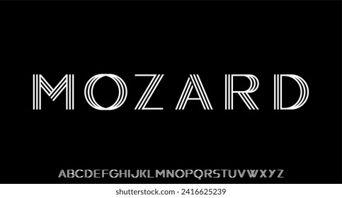 luxury modern font alphabetical vector set