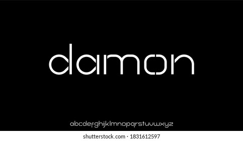 luxury modern futuristic font alphabet vector set