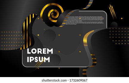 luxury modern Golden black abstract Geometric design background template. 
