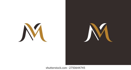 Luxury and modern letter MM initials logo design
