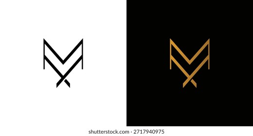 Luxuriöser und moderner Buchstabe MX Initialen Logo Design