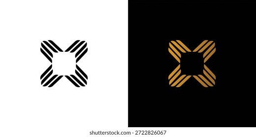 Diseño de logotipo de las iniciales de la letra X de lujo y moderno
