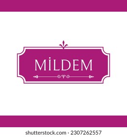 Luxury Modern logo set in classic style. Linear vector monogram, frame, label, emblem with ornaments. Restaurant logo, cafe logo, Pink Logo