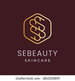 Luxury, modern, minimal, and abstract letter S logo with outline element vector