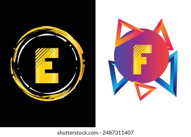 Luxury modern minimalist latter 
  E,F logo