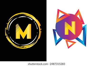 Luxury modern minimalist latter 
 m,n logo